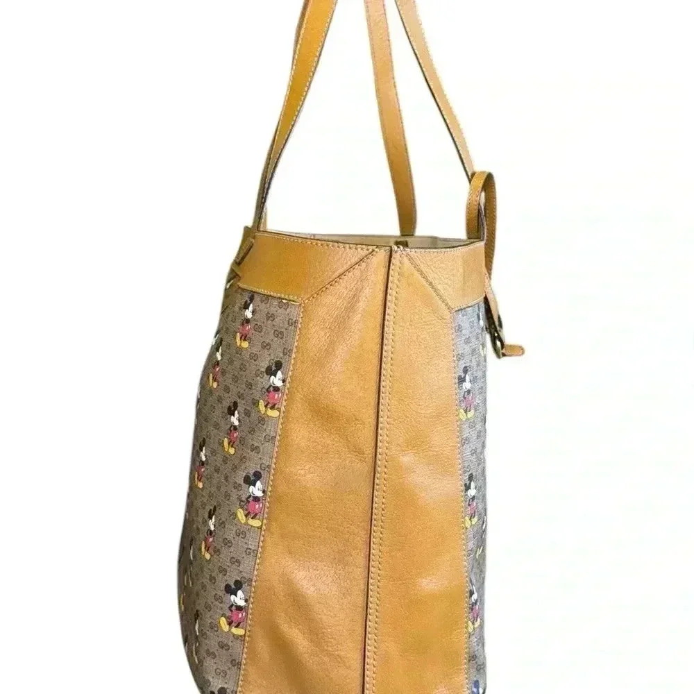 Gucci Disney GG Leather Tote Beige Women’s Bag. - Picture 4 of 16